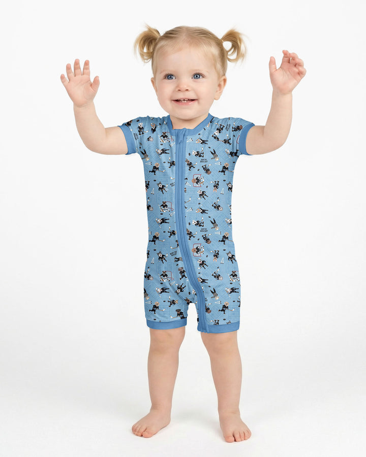 Hockey Dogs - Blue and Black Bamboo Shorty Zippy