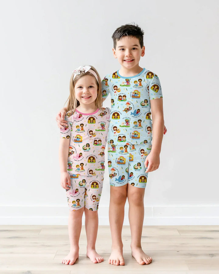 Bible Stories Bamboo Two Piece Short Sleeve Shorts Pajama Set