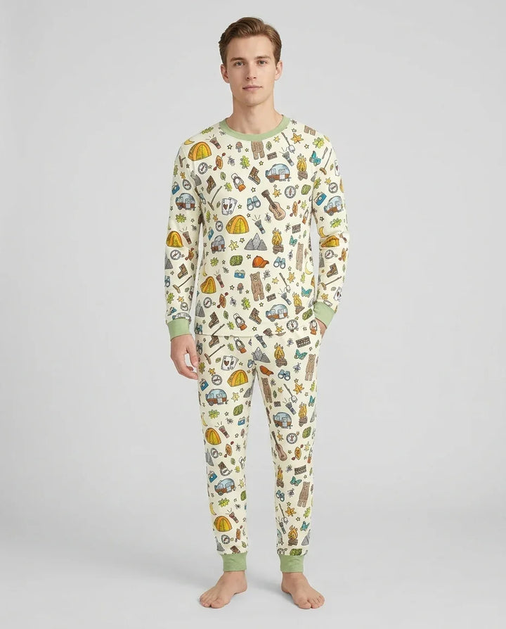Love Camping Matching Family Bamboo Men's Pajama Set