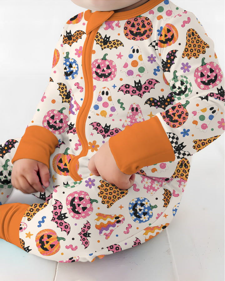 Funky Retro Ghosts Bamboo Convertible Zippy