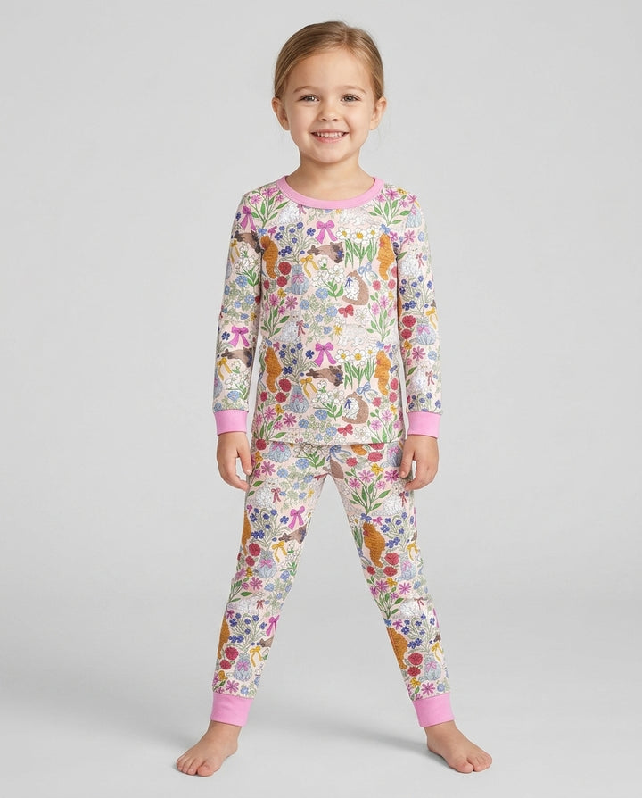 The Garden Cattery Mommy & Me Matching Bamboo Two Piece Long Sleeve Pajama Set