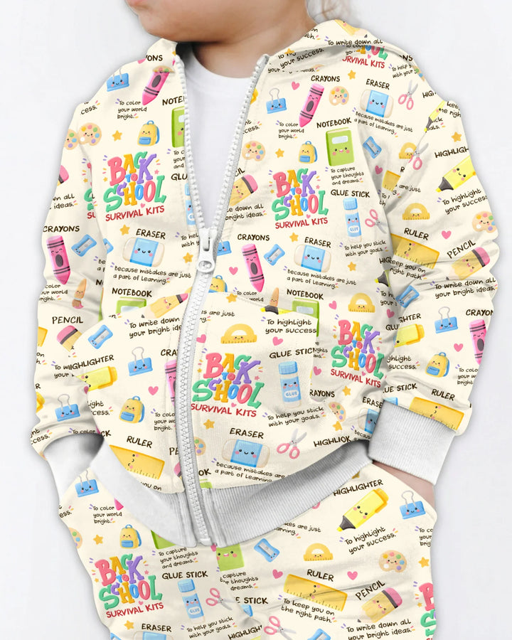 Back To School Survival Kit Bamboo Zip Hoodie
