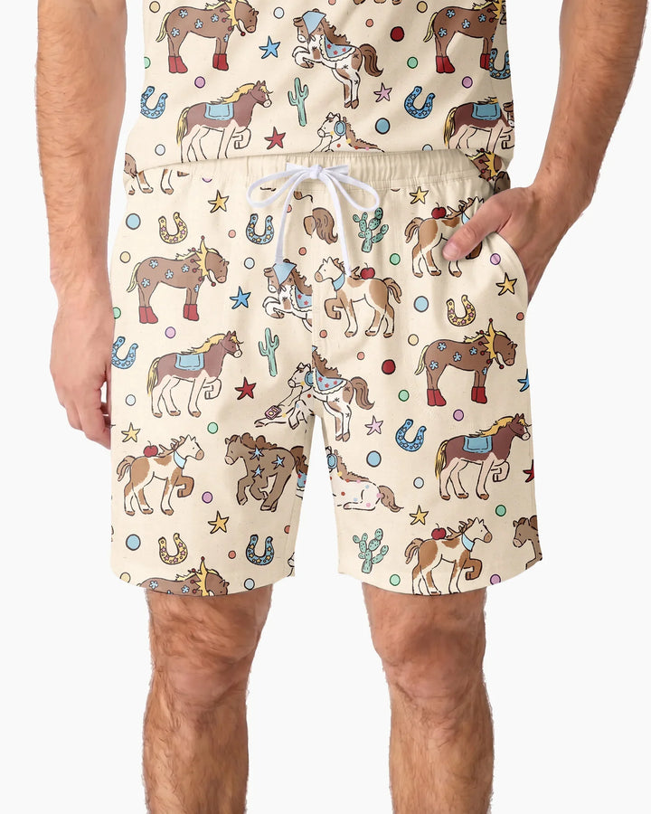 Lil' Buckaroo Bamboo Men Short Sleeve Short Pajama Set