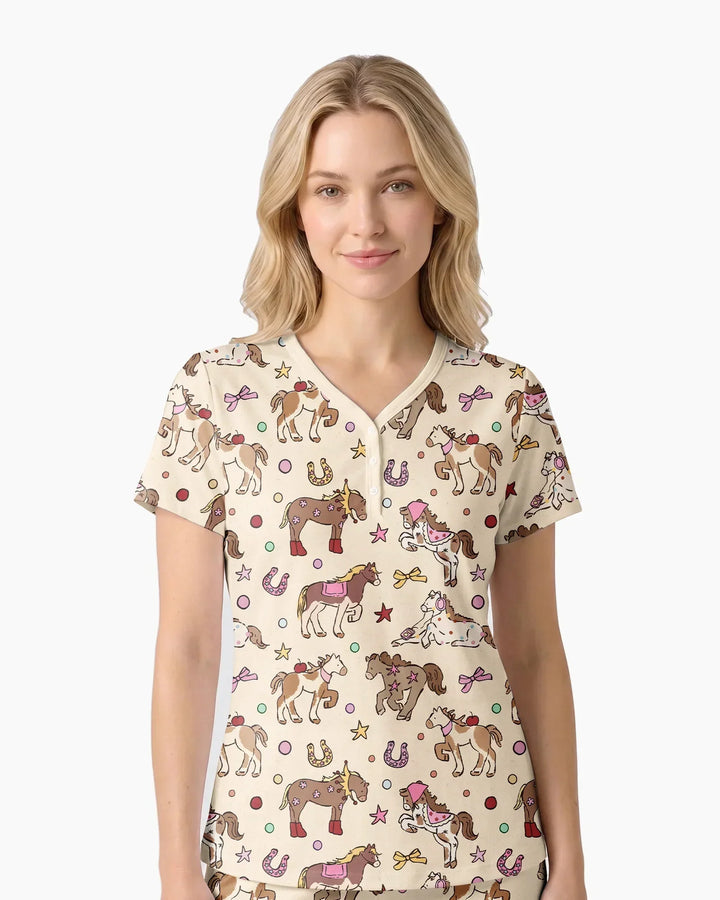 Lil' Buckaroo Bamboo Women Short Sleeve Short Pajama Set