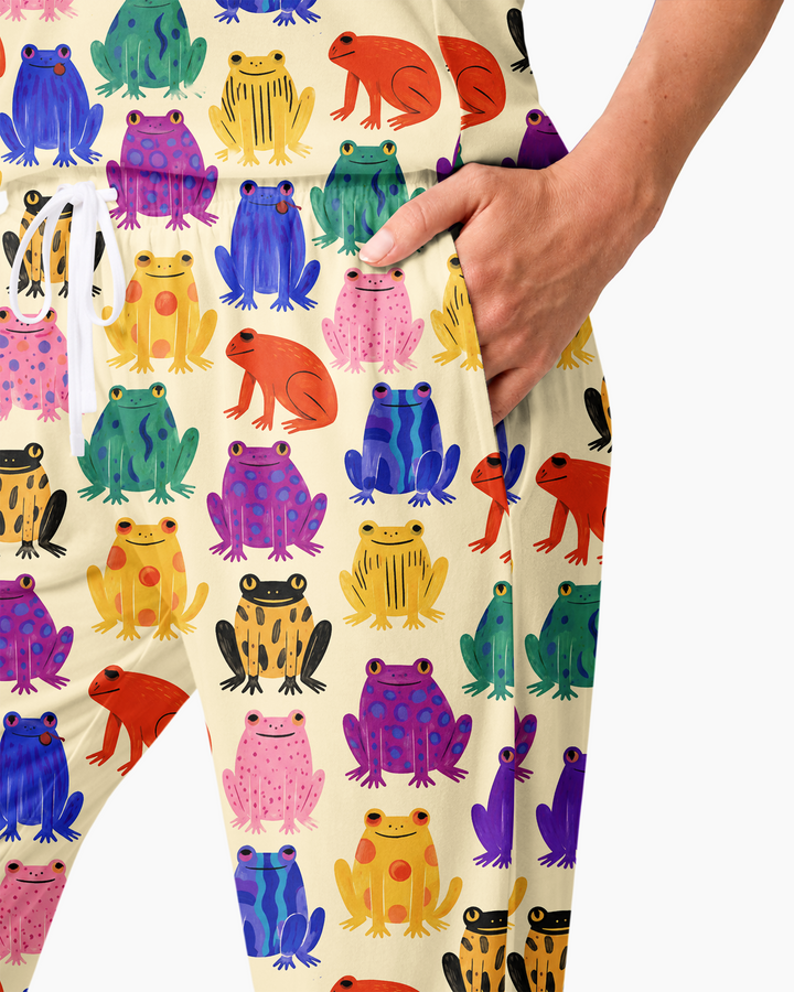 Rainbow Frog Parade Bamboo Women Pajama Set