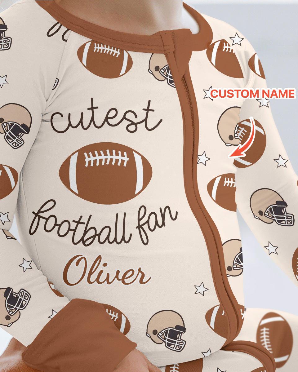 Custom Name Cutest Football Fan Bamboo Convertible Zippy