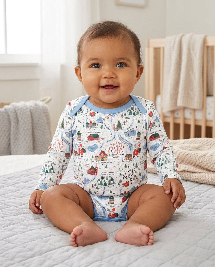 The North Pole Map Bamboo Bodysuit