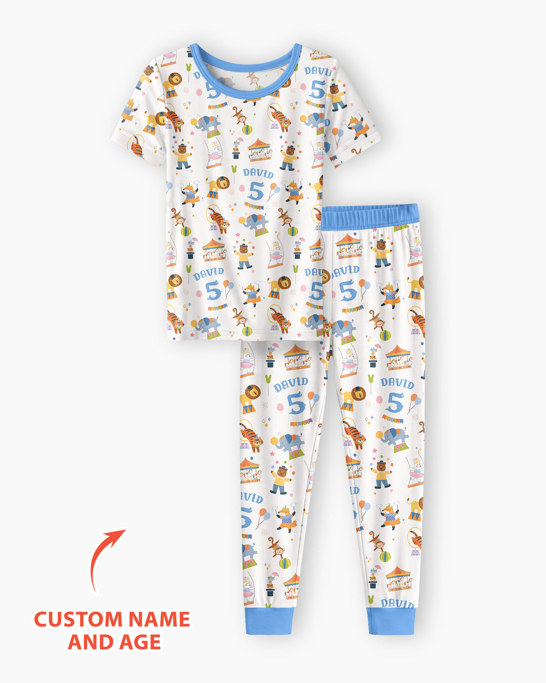 CUSTOM Template Bamboo Two Piece Short Sleeve Pyjamas Set