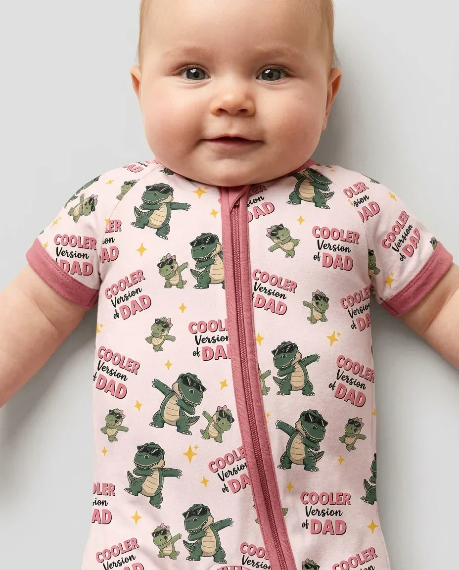 Cool Dino Daddy & Me Matching Bamboo Shorty Zippy