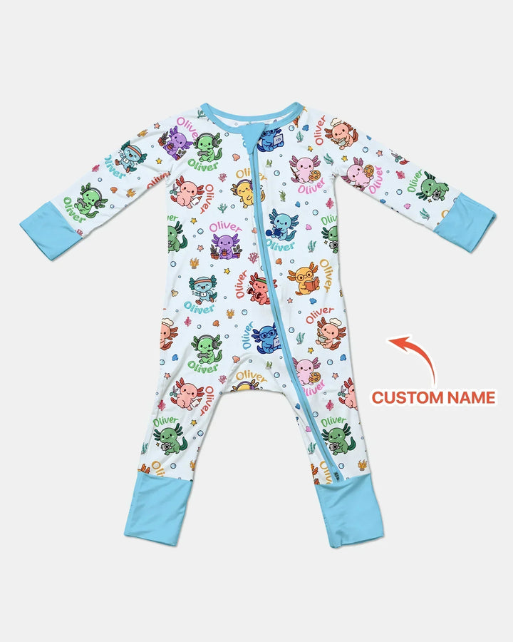 Custom Name Cute Hobby Axolotl Bamboo Convertible Zippy
