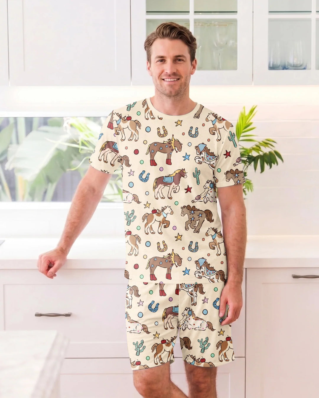Lil' Buckaroo Bamboo Men Short Sleeve Short Pajama Set