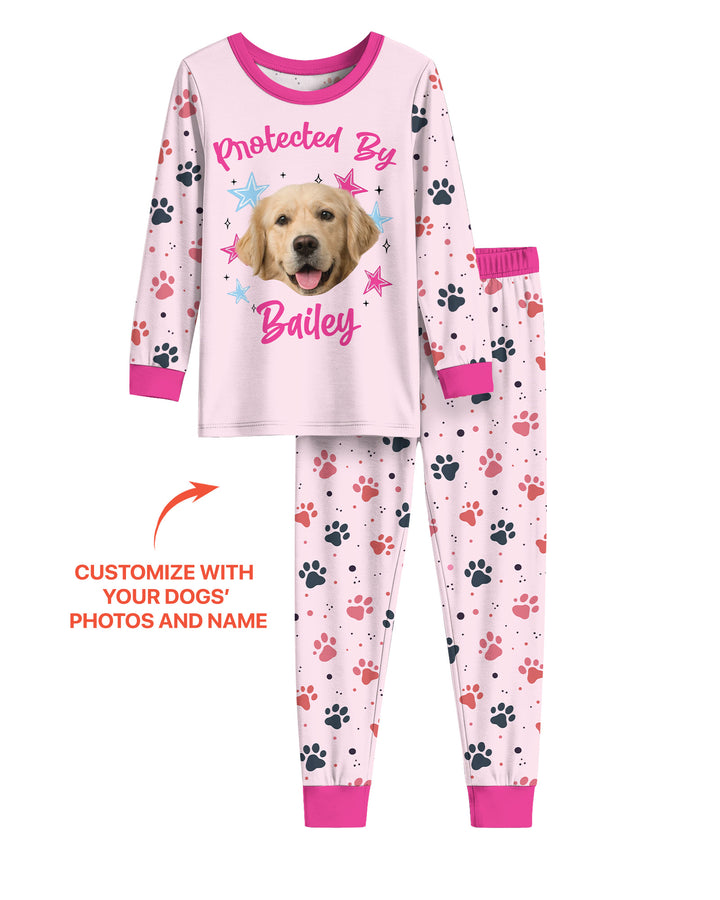 Cute Pet Photo Bamboo Two Piece Long Sleeve Pajama Set