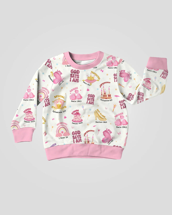 God Says I Am Girl Bamboo Crewneck Sweatshirt