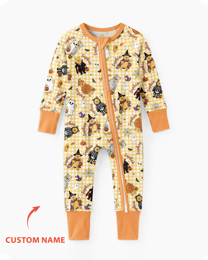 Halloween Bear Custom Name Bamboo Convertible Zippy