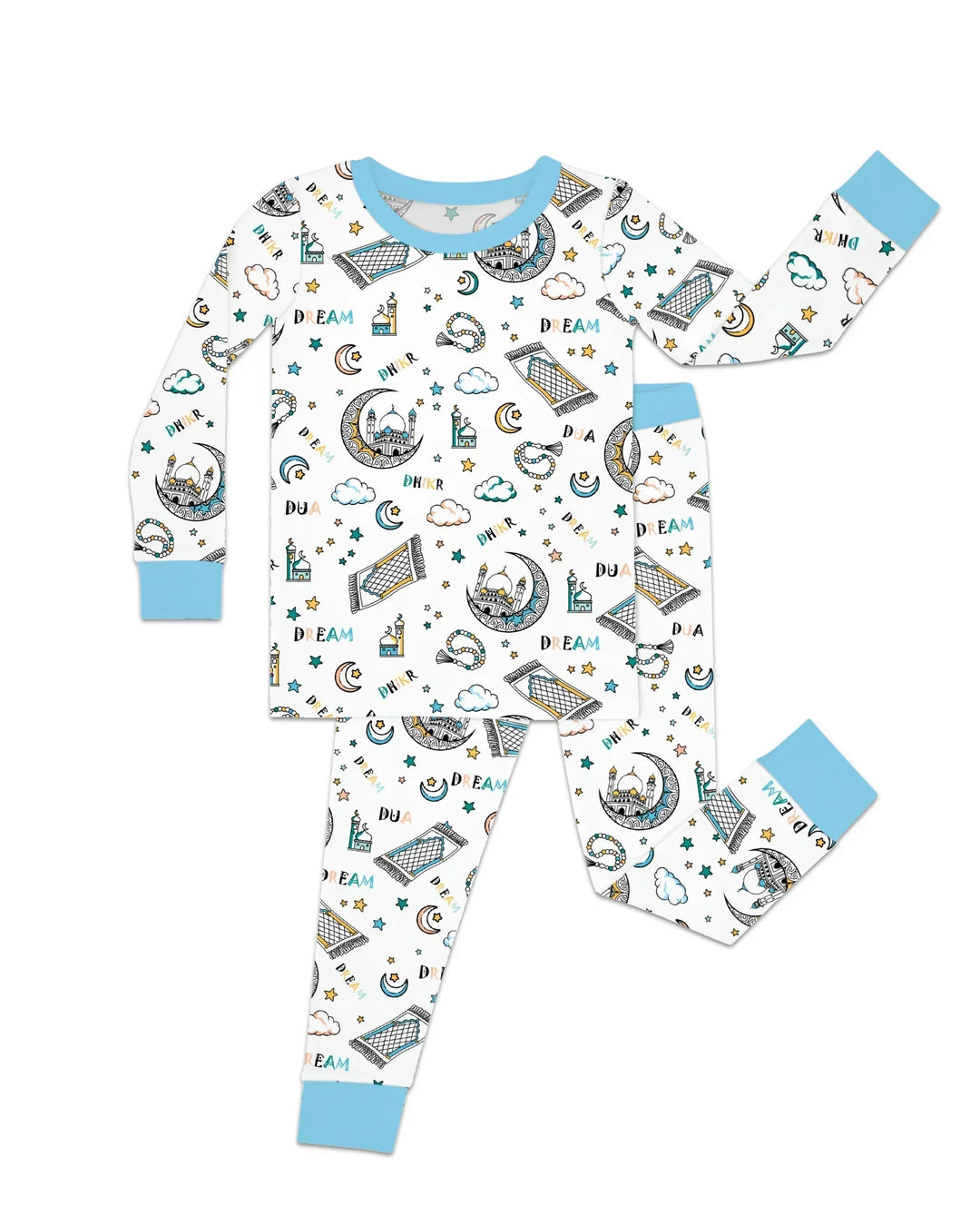 Dua, Dhikr, Dream Matching Family Bamboo Two Piece Long Sleeve Pajama Set