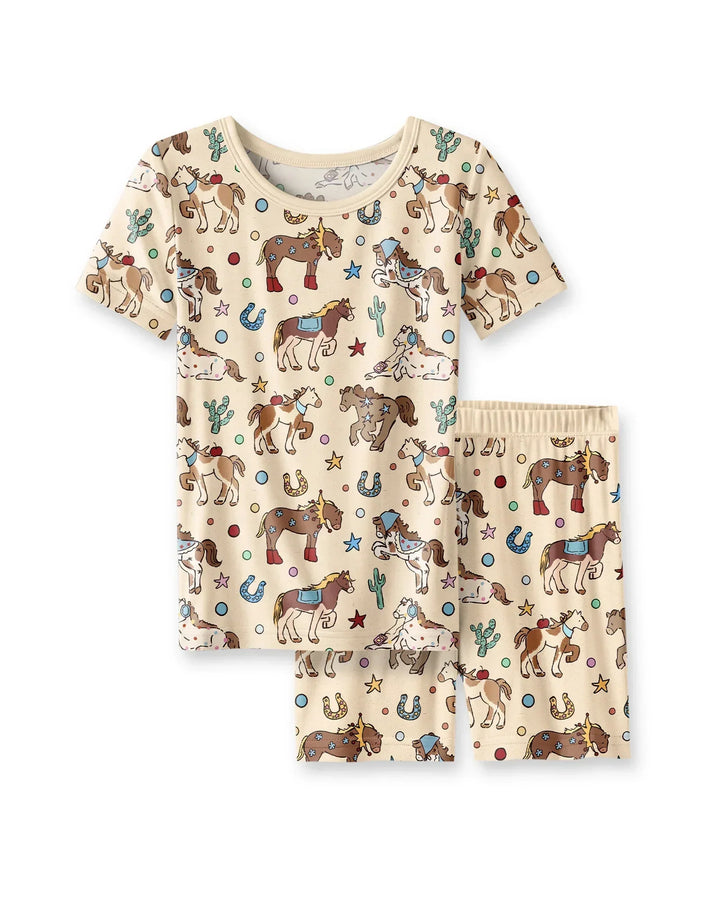 Lil' Buckaroo Bamboo Two Piece Short Sleeve Shorts Pajama Set