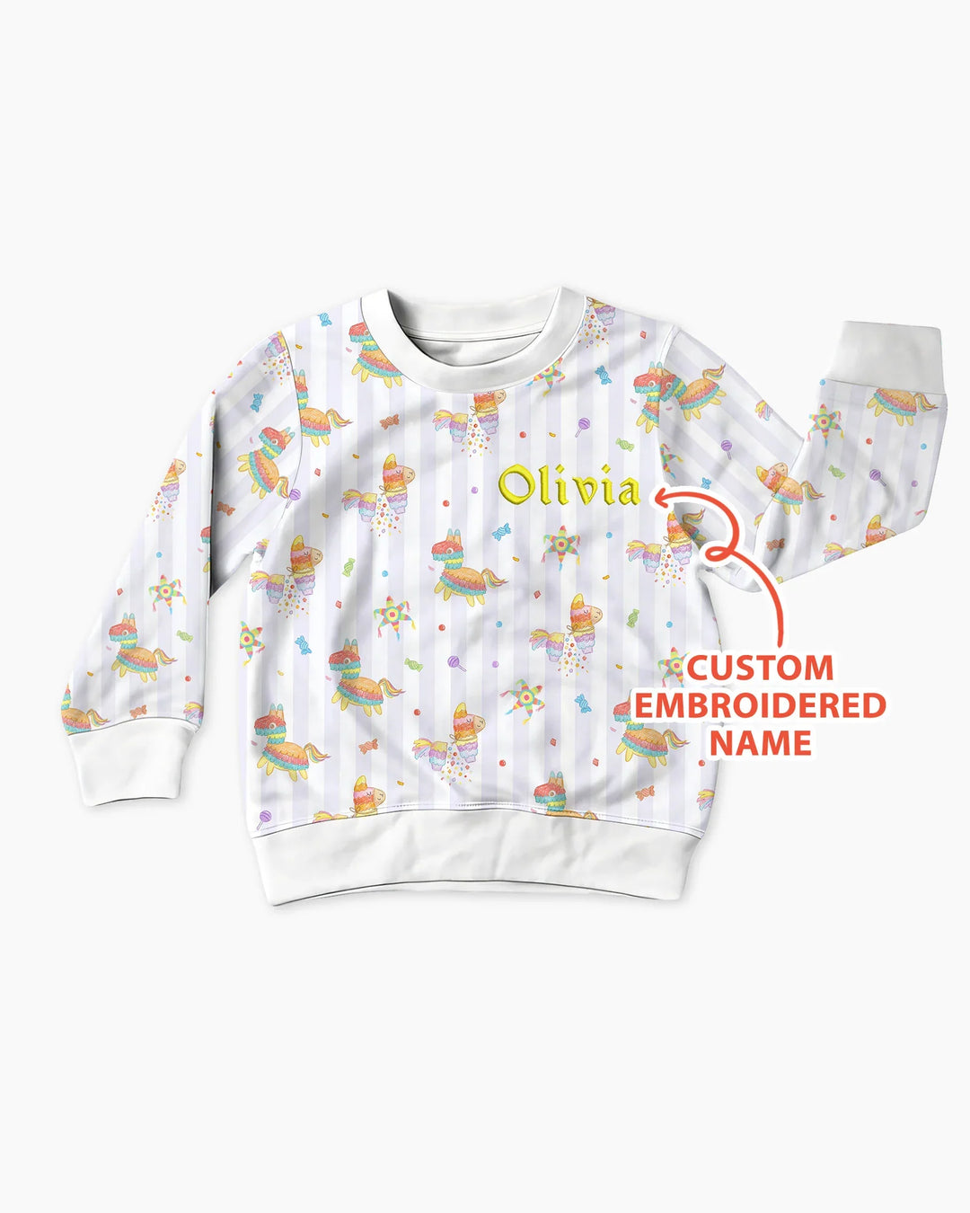 Personalized Embroidered Name Cinco De Mayo Bamboo Crewneck Sweatshirt
