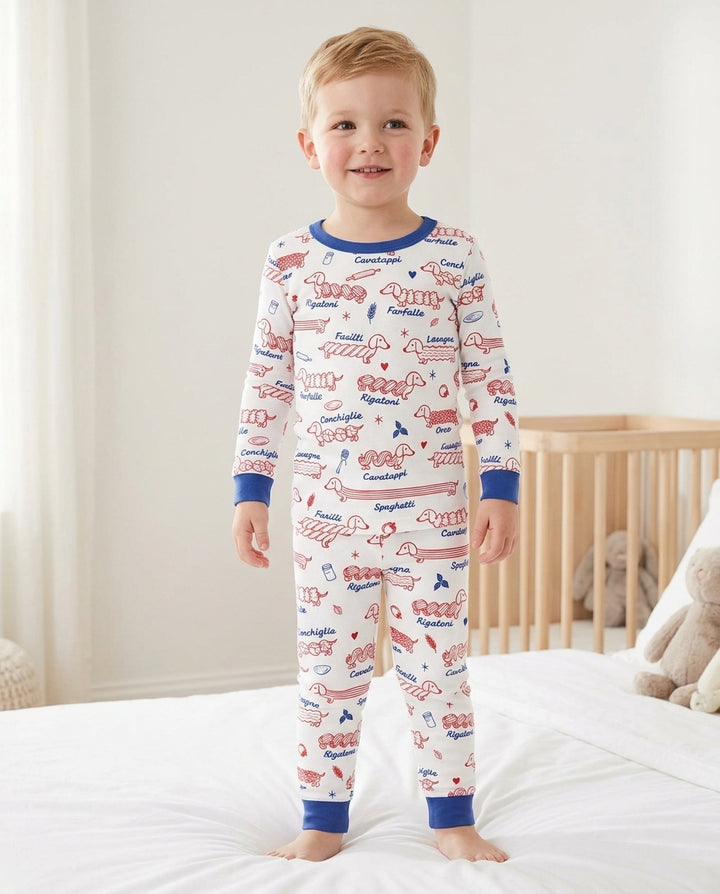 Pasta Pups Bamboo Two Piece Long Sleeve Pajama Set