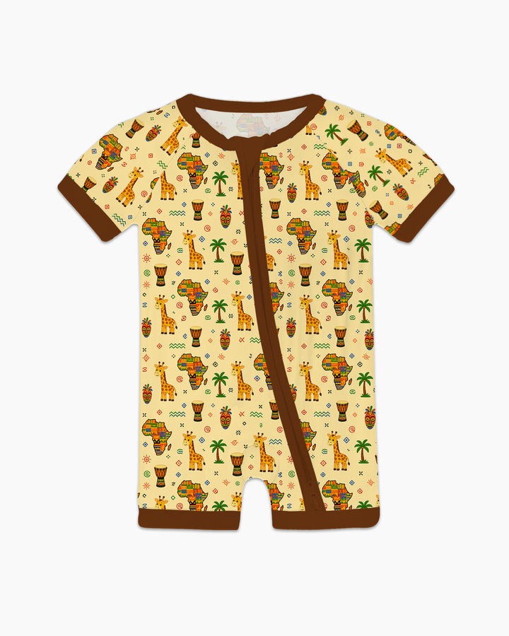 African Culture Bamboo Shorty Zippy