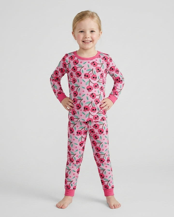 Cherry Boo Bamboo Two Piece Long Sleeve Pajama Set