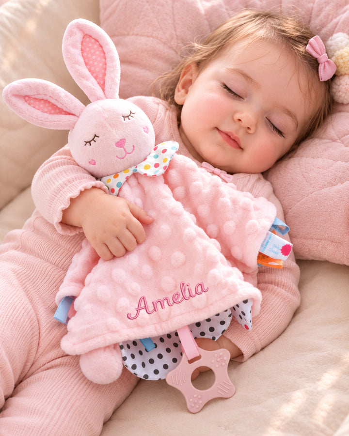 Minky Dot Lovey Baby Security Blanket