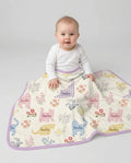 Gingham Cats Custom Name Bamboo Blanket
