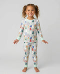 Enchanted Happy Kitty Family Matching Bamboo Two Piece Long Sleeve Pajama Set
