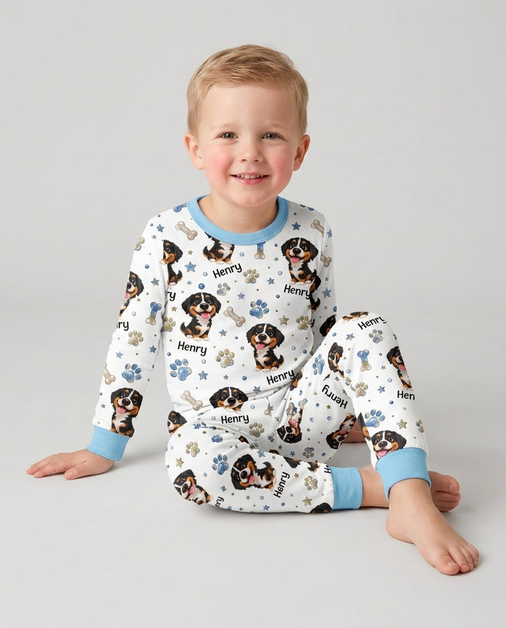 Little Cute Dogs Bamboo Two Piece Long Sleeve Pajama Set