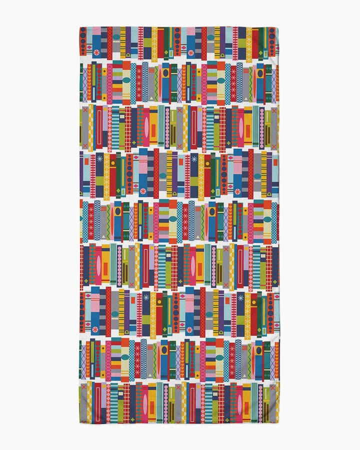 Rainbow Bookshelf Bamboo Beach Towel