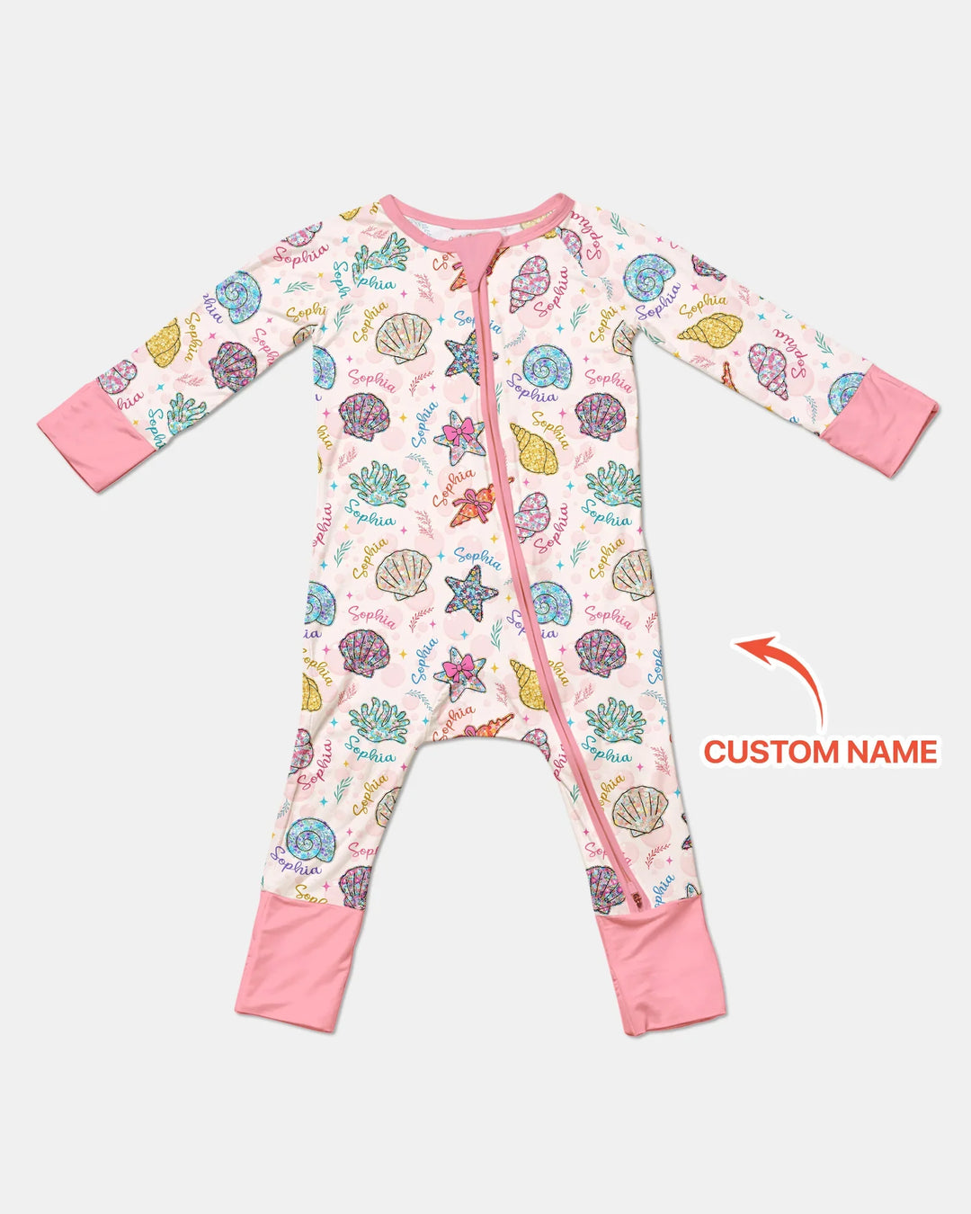 Custom Name Seaside Wildflower Summer Bamboo Convertible Zippy