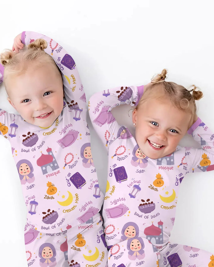 Happy Ramadhan Bamboo Two Piece Short Sleeve Pajama Set