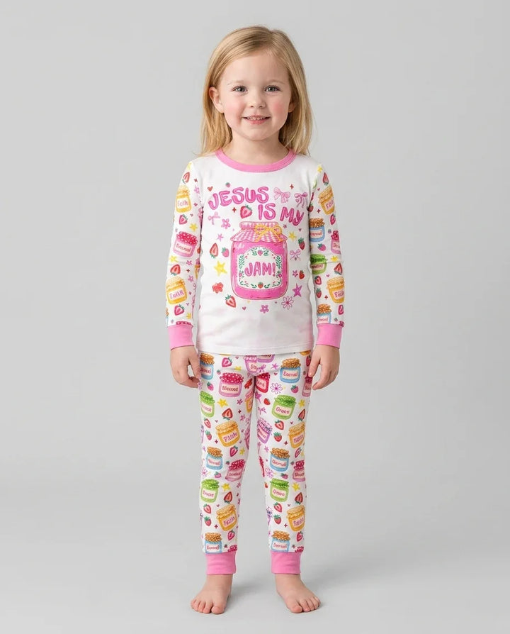 Preppy Summer Jesus Is My Jam Bamboo Two Piece Long Sleeve Pajama Set
