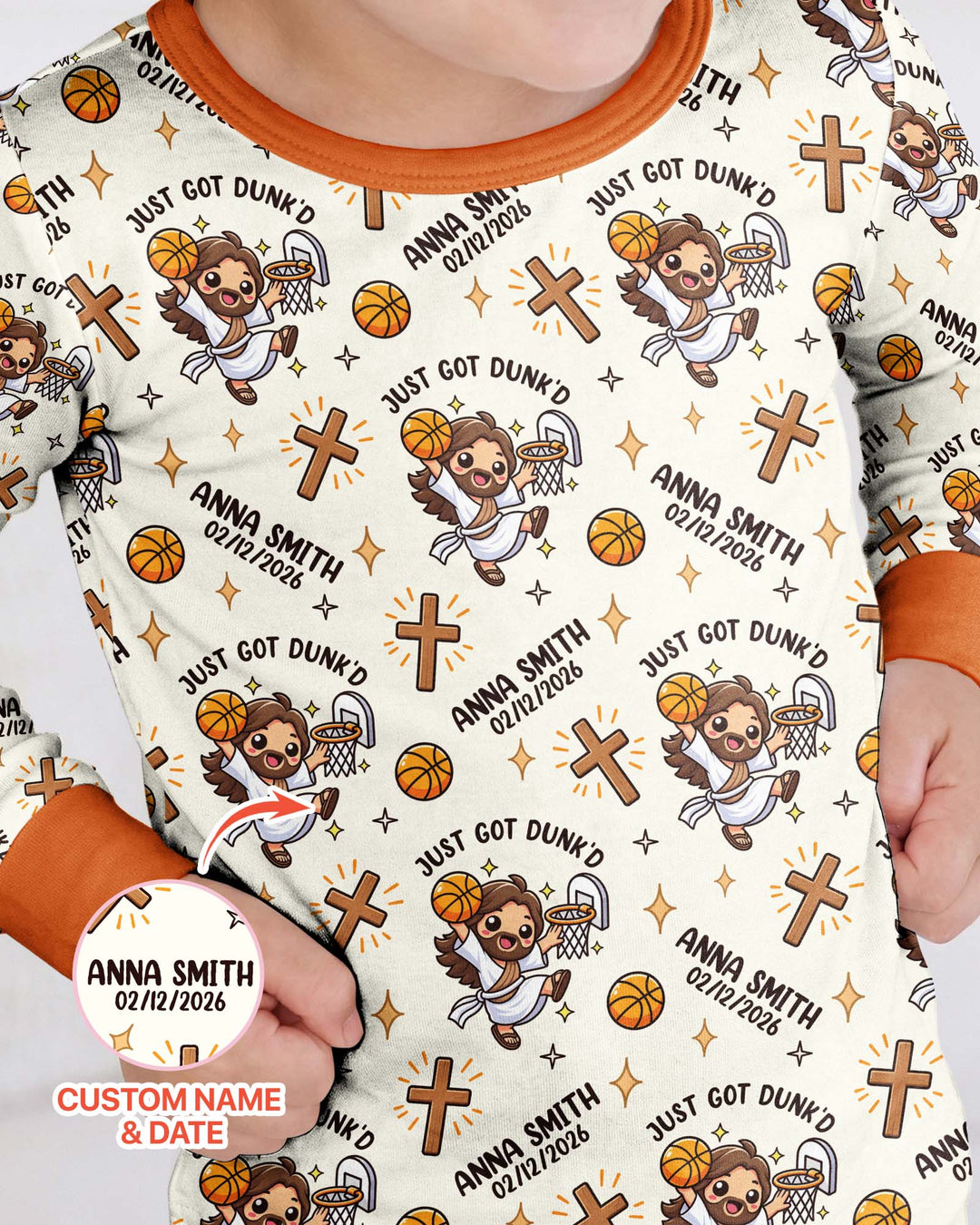 Personalized Baptism Just Got Dunk'd  Bamboo Two Piece Long Sleeve Pajama Set