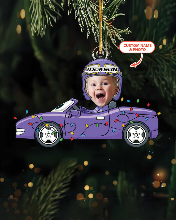 Little Race Car Driver Acrylic Ornament