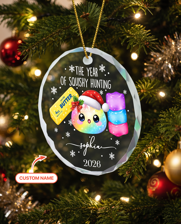 The Year Of Squishy Hunting Glass Ornament