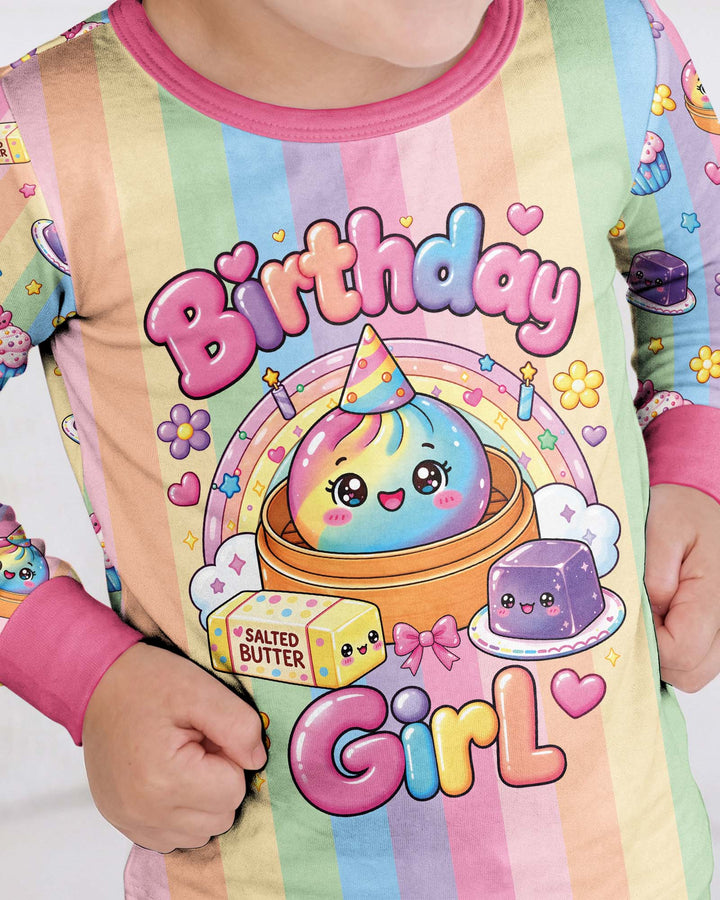 Personalized Squishy Party Birthday Girl Bamboo Two Piece Long Sleeve Pajama Set