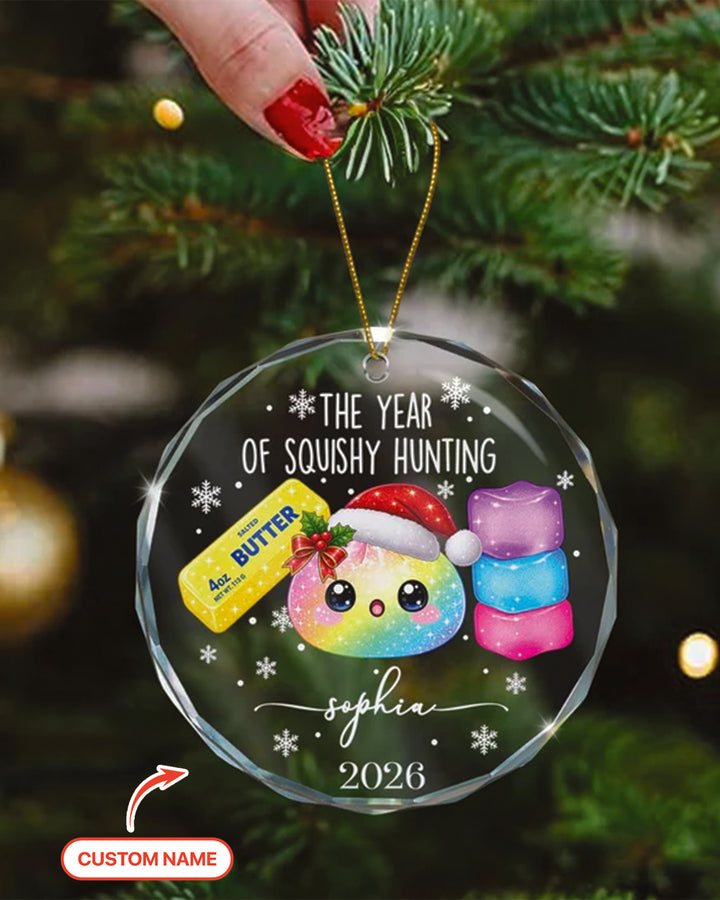 The Year Of Squishy Hunting Glass Ornament