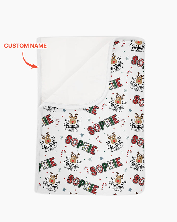 Custom Name "My First Christmas 2025" - Bamboo Blanket (S)