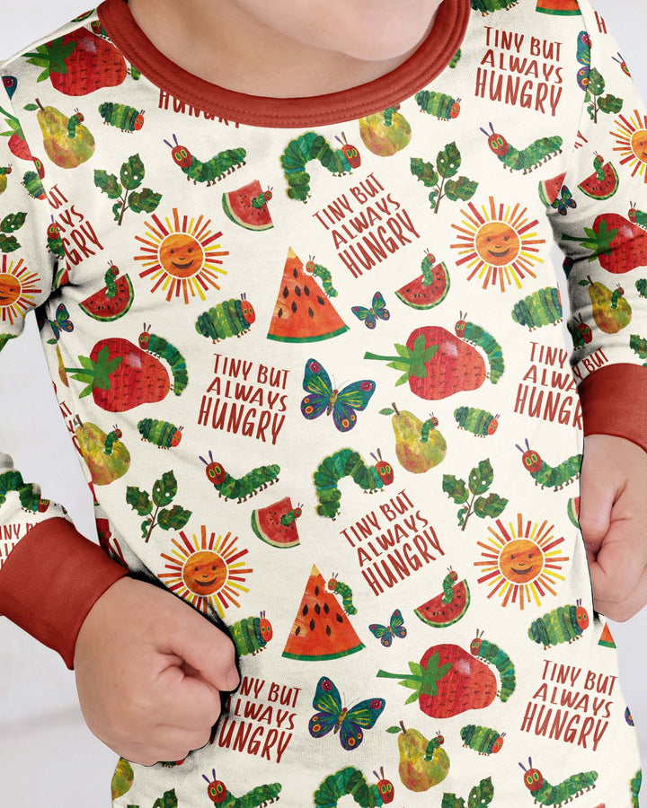 Tiny But Always Hungry Caterpillar Bamboo Two Piece Long Sleeve Pajama Set