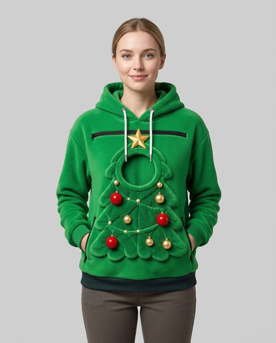 Christmas Tree Animals Carrier Hoodie
