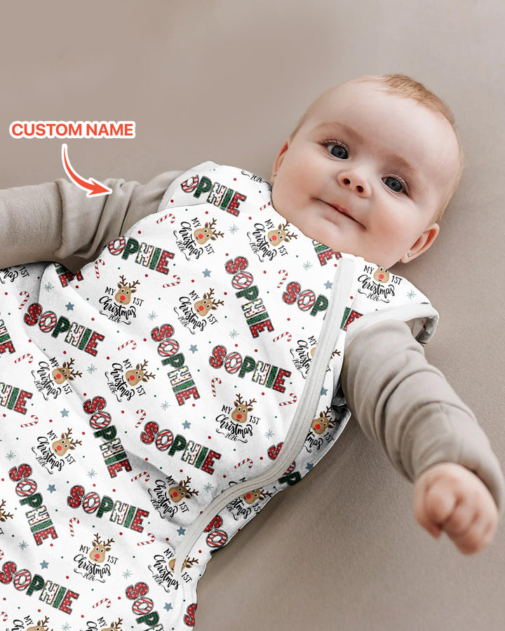 Custom Name "My First Christmas 2026" - Bamboo Sleep Bag (S)