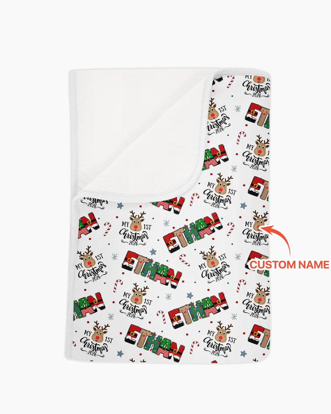 Custom Name "My First Christmas 2026" - Bamboo Blanket (G)