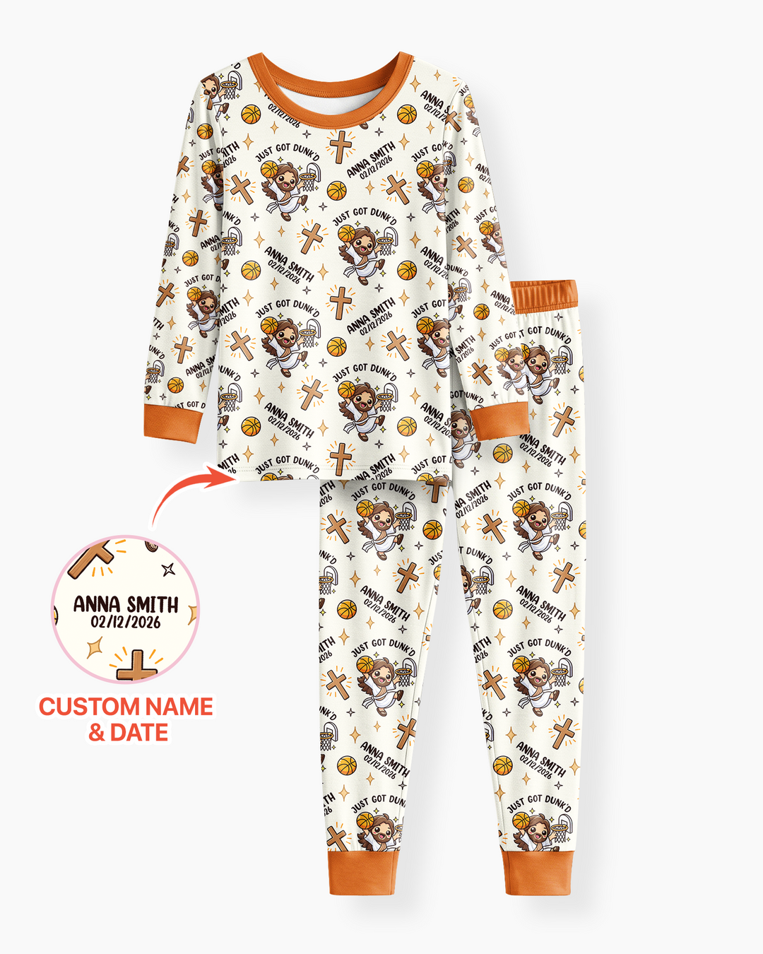 Personalized Baptism Just Got Dunk'd  Bamboo Two Piece Long Sleeve Pajama Set