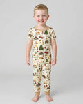 Outdoor Camping Adventure Family Matching Bamboo Two Piece Short Sleeve Pajama Set