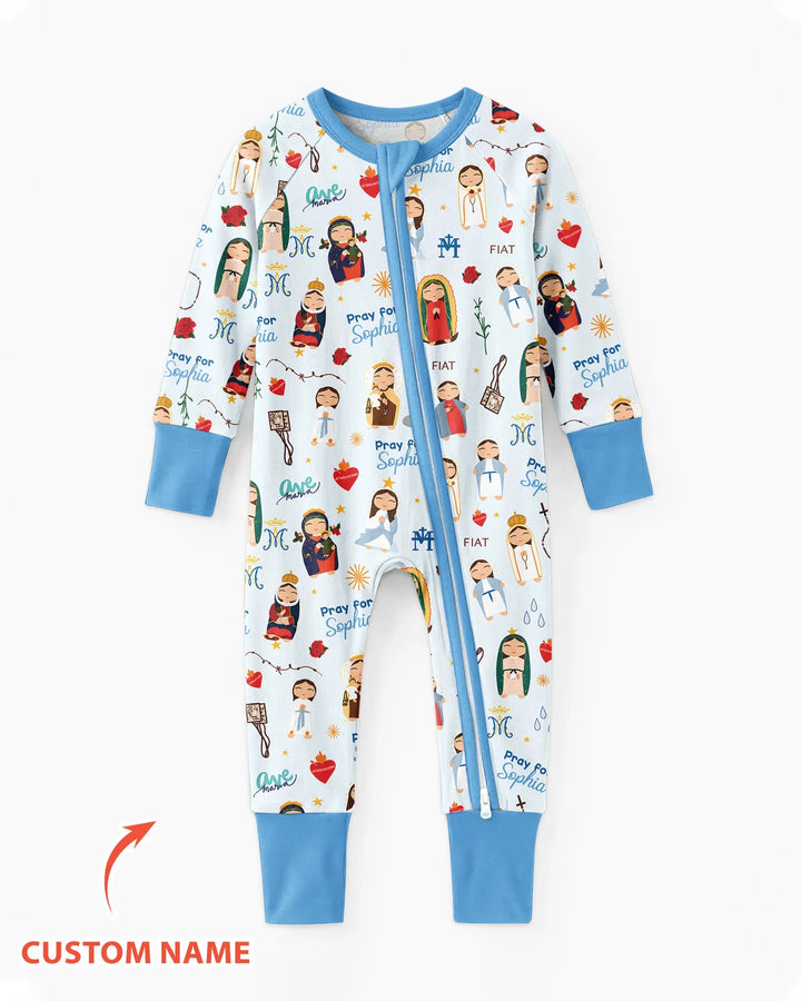 Mother Mary Pray For Me Custom Name Bamboo Convertible Zippy