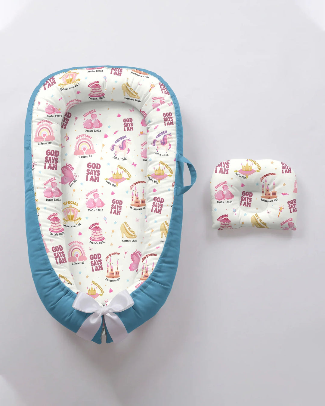 God Says I Am Girl Bamboo Baby Nest Bed