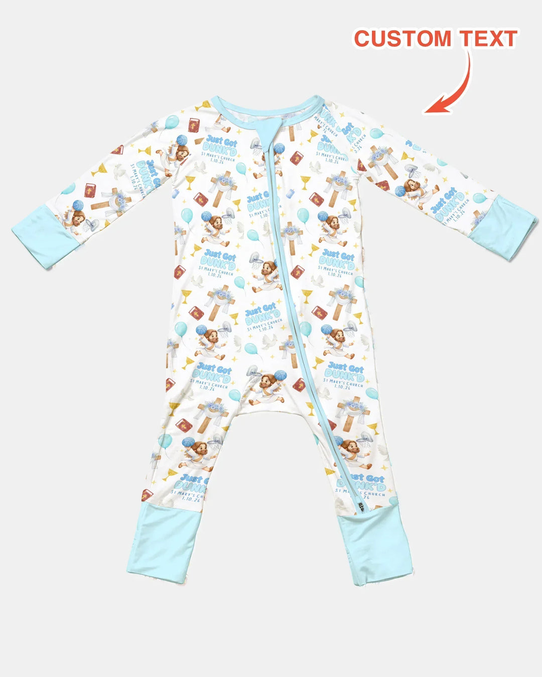 Custom Name Baptism Just Got Dunk'd Bamboo Convertible Zippy