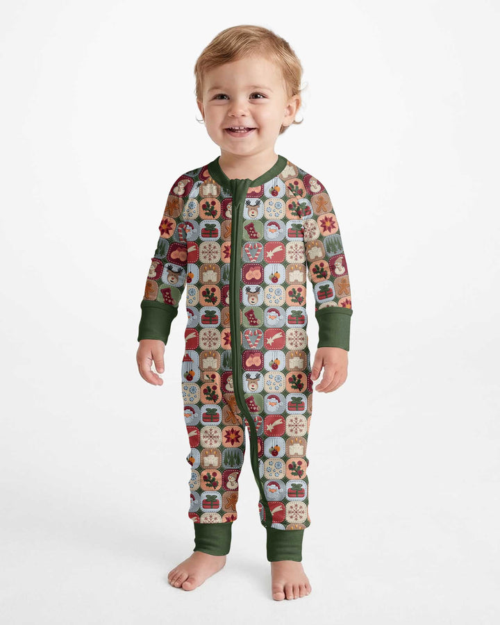 Christmas Felt Patchwork Bamboo Convertible Zippy