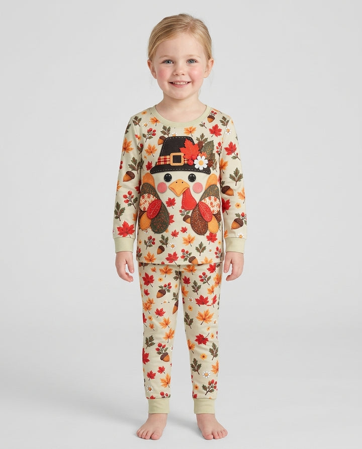 Thanksgiving Turkey Ugly Bamboo Two Piece Long Sleeve Pajama Set