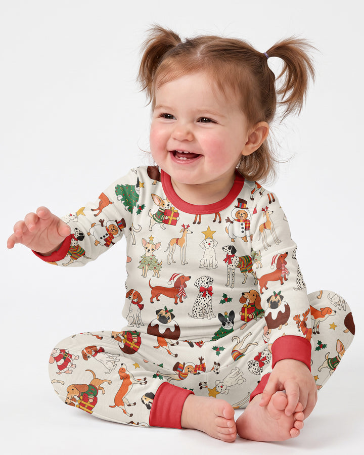 Santa Paws Parade Bamboo Two Piece Long Sleeve Pajama Set